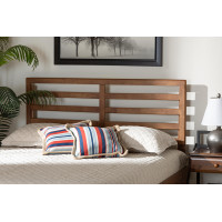 Baxton Studio MG9729-Ash Walnut-HB-Full Baxton Studio Akemi Modern and Contemporary Ash Walnut Finished Wood Full Size Headboard